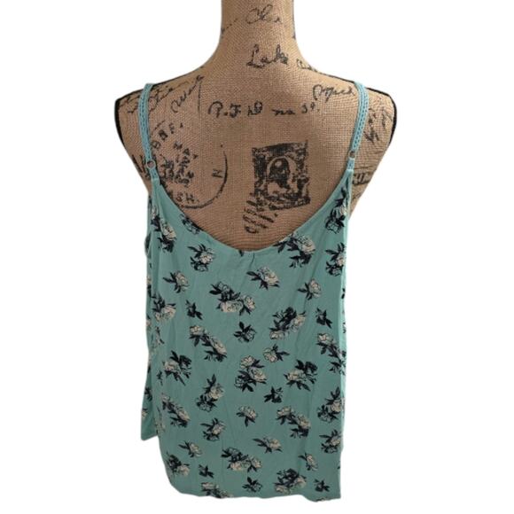 Torrid Mint Green Floral Super Soft Rose Crochet Strap Tank Top Plus Size 1X - Picture 6 of 10